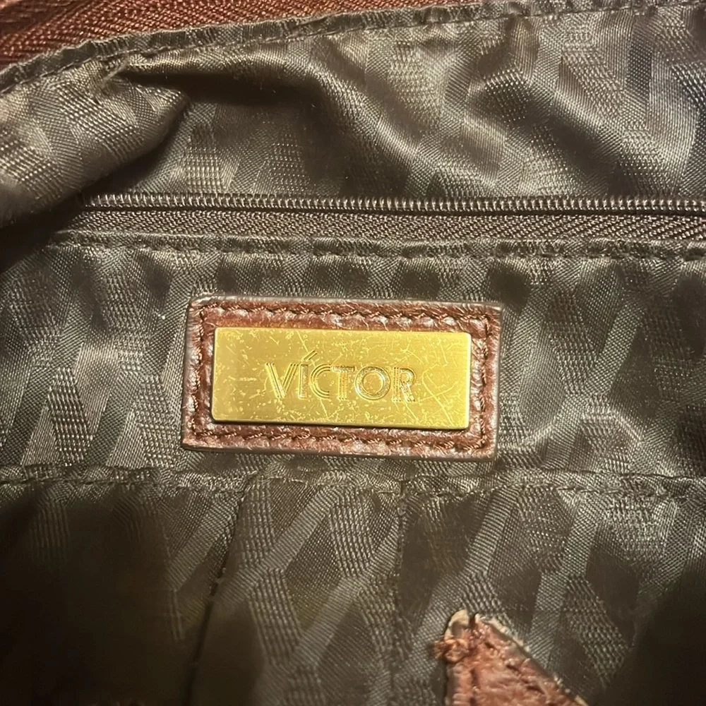 Victor vintage shoulder bag, leather soft rich brown